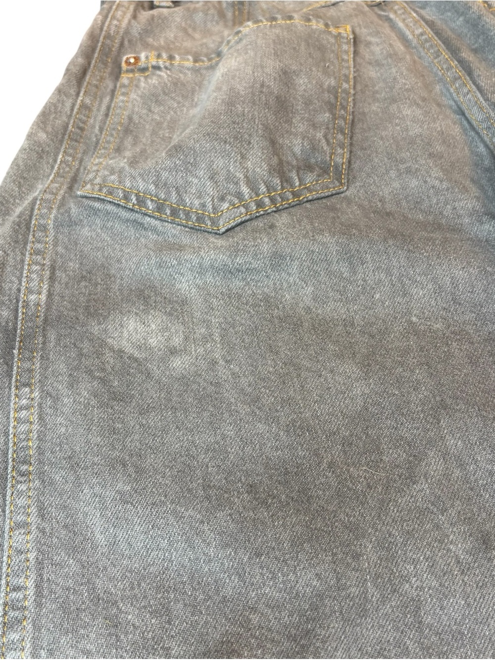 We The Free Good Luck Mid-Rise Barrel Jeans 27 Splatter Gray Baggy Wide Grunge - Picture 11 of 16